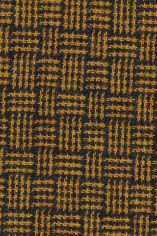 Basketweave dark yellow & charcoal Harris Tweed 74cm wide 30cm long continual