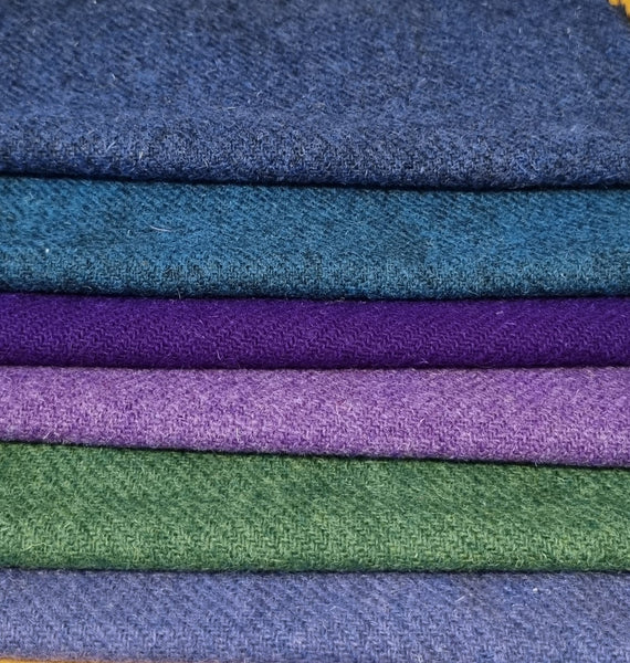 #12 OFFCUT BUNDLE Harris Tweed - 6 pieces 22cm x 30cm as pictured