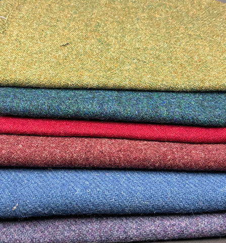 #5 OFFCUT BUNDLE Harris Tweed - 6 pieces 22cm x 30cm as pictured