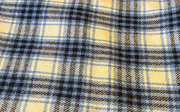 Blue white black check Harris Tweed 150cm wide x 30cm long