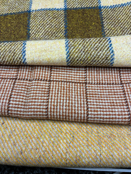 #3 OFFCUT BUNDLE Harris Tweed - 3 pieces 22cm x 30cm as pictured