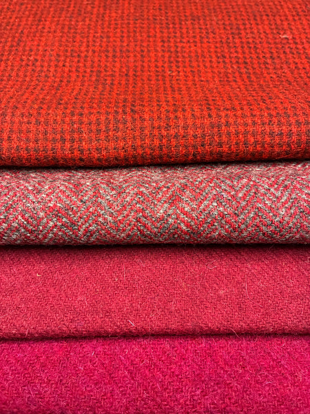 #2 OFFCUT BUNDLE Harris Tweed - 4 pieces 22cm x 30cm as pictured