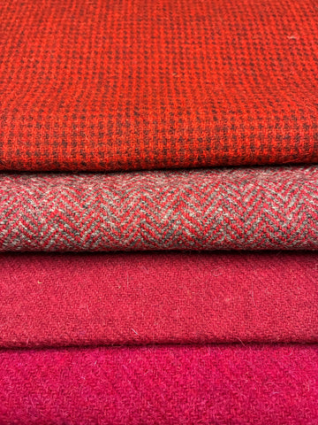 #2 OFFCUT BUNDLE Harris Tweed - 4 pieces 22cm x 30cm as pictured