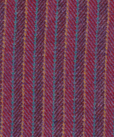 Bright & dark red stripes pinstripe with LILAC OFFCUT Harris Tweed 26cm wide 95cm long
