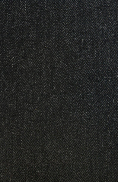 Charcoal grey and black herringbone Harris Tweed 74cm wide x 50cm long continual