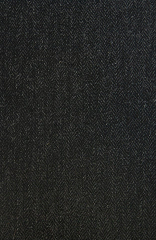 Charcoal grey and black herringbone Harris Tweed 74cm wide x 1m long continual