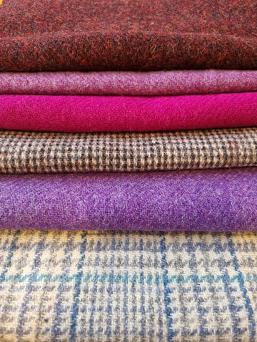 #24 OFFCUT BUNDLE Harris Tweed - 6 pieces 22cm x 30cm as pictured