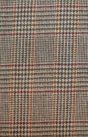 Beige brown Glen Check Harris Tweed 74cm wide x 50cm long continual lighter than pic